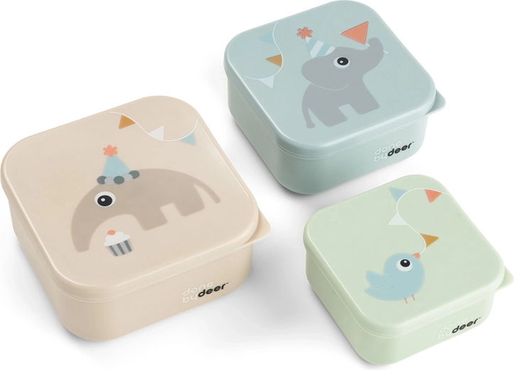 Done by Deer set di contenitori per merenda Celebration, mix di colori, 3 pezzi