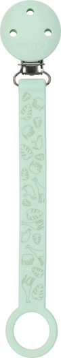 Clip portaciuccio in silicone Nattou con stampa, verde menta