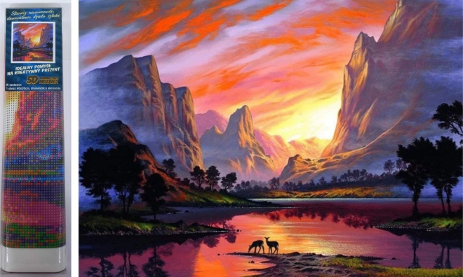 Pittura diamantata Valle montana