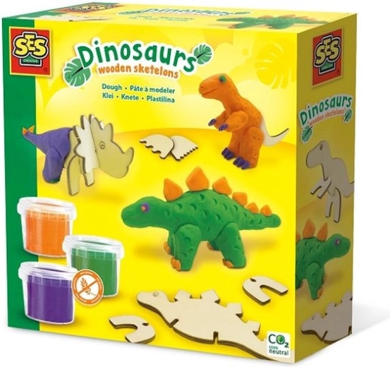 Pasta modellabile SES – dinosauri in legno