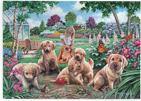 House of Puzzles Puzzle Cuccioli che giocano 500 pezzi grandi