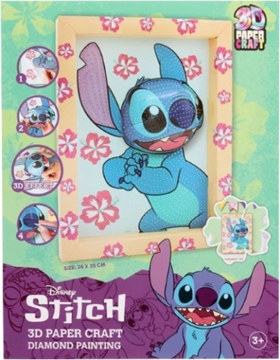 Origami quadro Stitch mosaico di diamanti 3D 26 × 35 cm