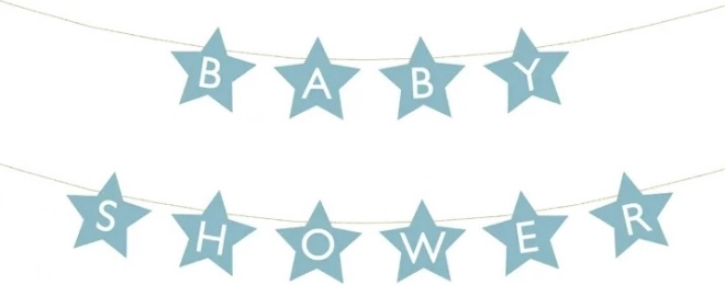 Banner per baby shower con stelline – Azzurro chiaro