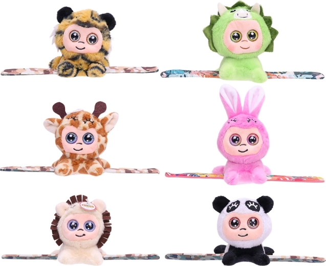 Braccialetto di peluche a scatto con occhi luminosi, edizione ZOO - 1 pezzo