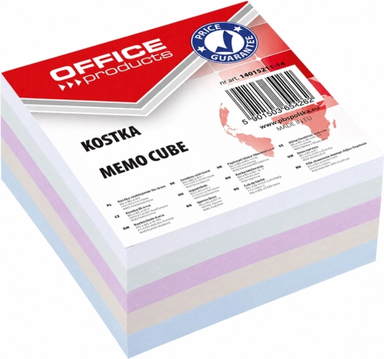Cubo di fogli per appunti OFFICE PRODUCTS non incollato 85 × 85 × 40 mm, mix di colori - 1 pezzo