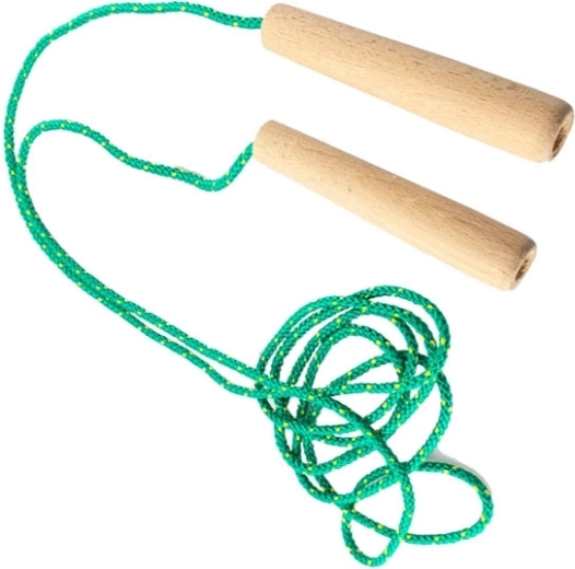 Corda per saltare con manici in legno 3 m