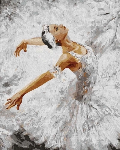 Pittura diamantata ballerina in bianco 30 × 40 cm NORIMPEX
