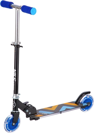Monopattino pieghevole per bambini con ruote LED NILS Extreme HD025 blu
