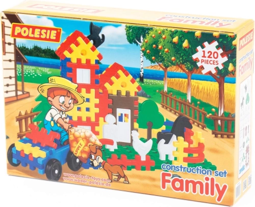 Costruzioni per bambini Polesie Family 120 pezzi in scatola