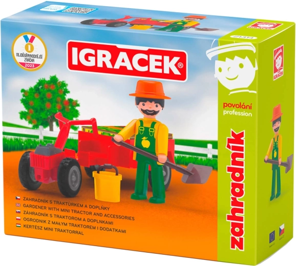 EFKO Igráček giardiniere – set di personaggio con trattore e accessori