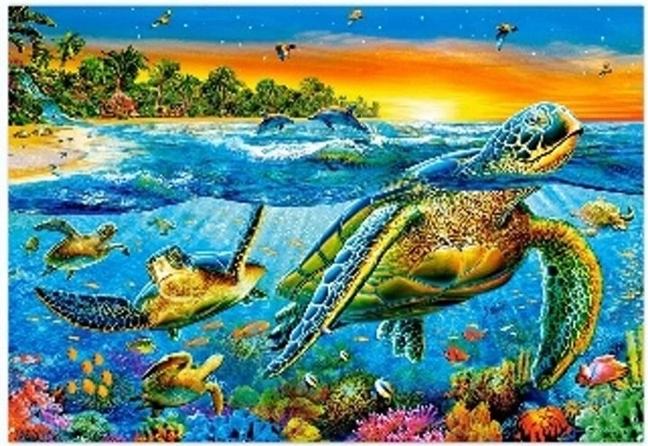 Pittura diamantata – tartarughe marine 30 × 40 cm