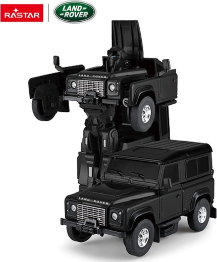 Auto in metallo e robot 2 in 1 Land Rover Defender Rastar 1:32 nero - 1 pezzo