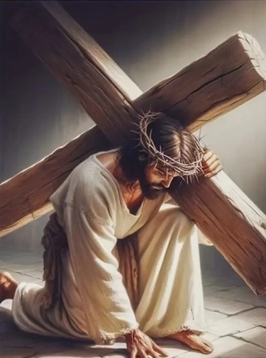 Norimpex pittura con diamanti Caduta di Gesù sulla Via Crucis 30 × 40 cm