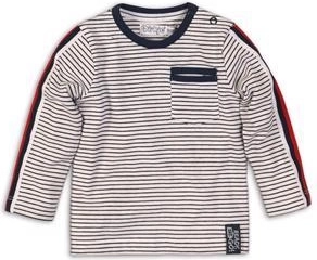 Maglietta a righe a maniche lunghe per bambini DIRKJE, bianco‑navy