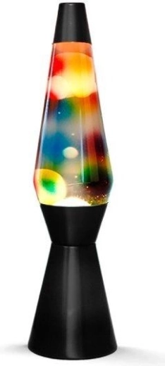 Lampada lava arcobaleno con base nera