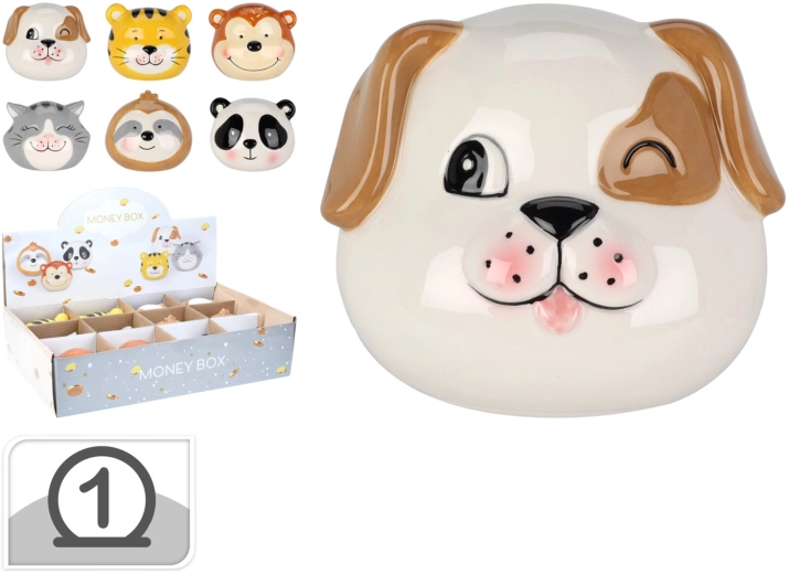 Salvadanaio in ceramica a forma di animaletto 8,5 × 7 cm