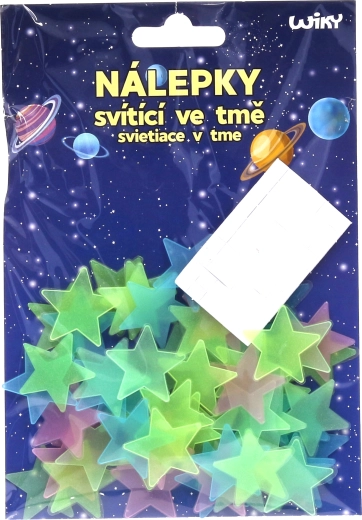 Adesivi 12x17 cm fosforescenti Stelle, 60 pezzi