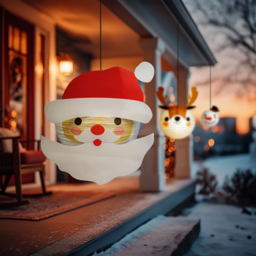 Lanterna natalizia di carta Babbo Natale 30 cm