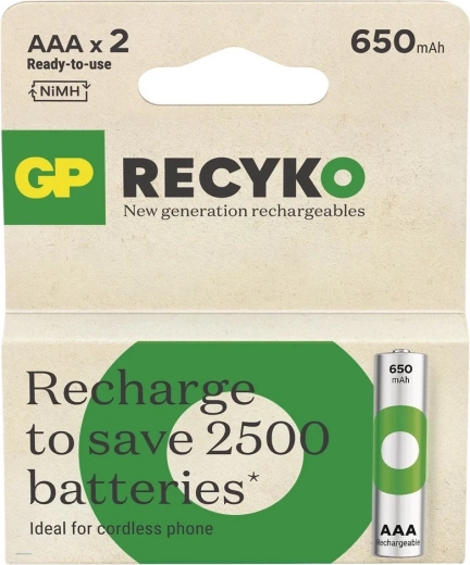 Batterie AAA Ni-MH ricaricabile 650mAh - GP ReCyko