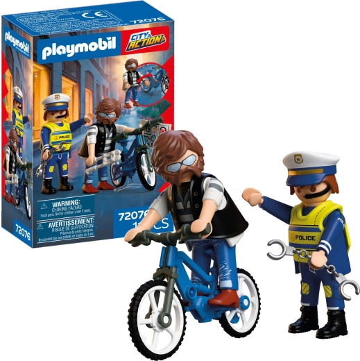 Playmobil City Action – furto della bici con accessori, 11 pezzi