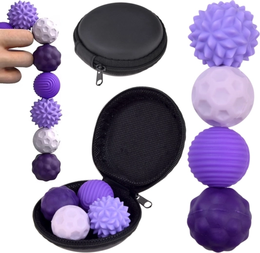 Palline sensoriali antistress magnetiche fidget (4 pz) con custodia