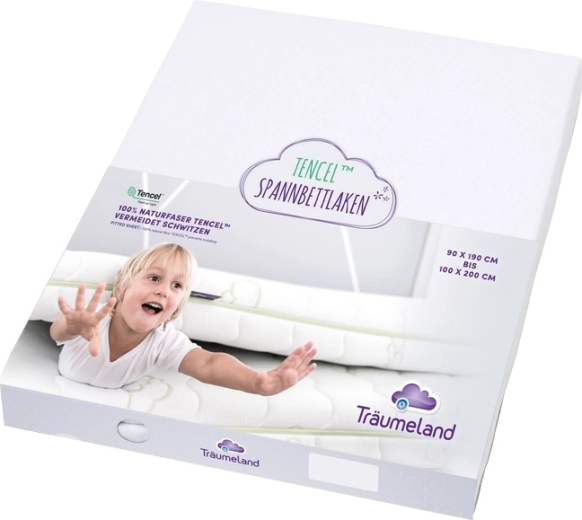 Träumeland lenzuolo per letto junior Tencel 90 × 200 cm bianco