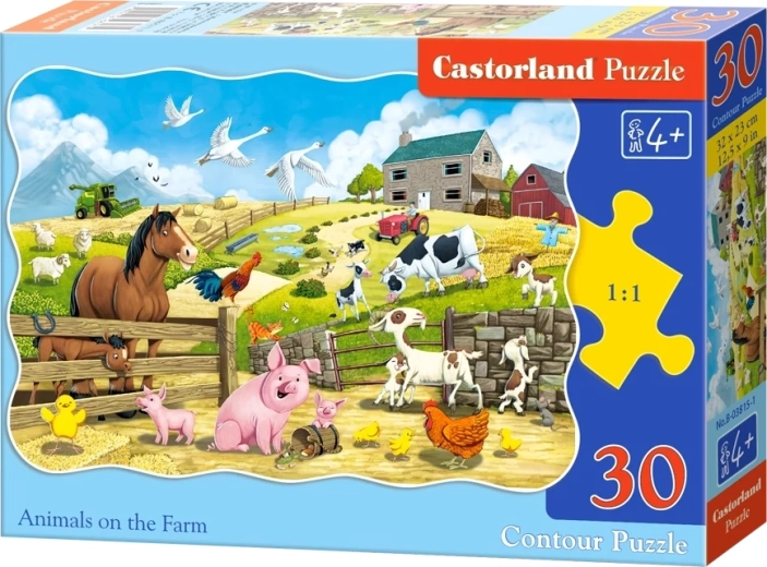 Puzzle Animali della fattoria 30 pezzi CASTORLAND