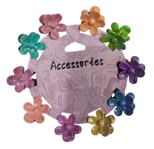 Set di pinze per capelli a forma di fiore, mix di colori, 10 pz