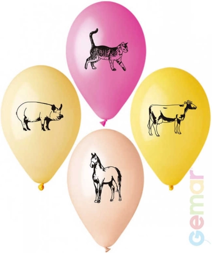Palloncino in lattice pastello Gemar con stampa fattoria 26 cm - 1 pezzo