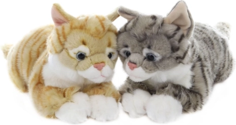 gatto di peluche sdraiato 48 cm