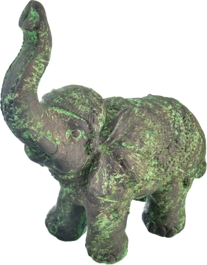 Statuetta decorativa di elefante in polystone, grigia 40 cm