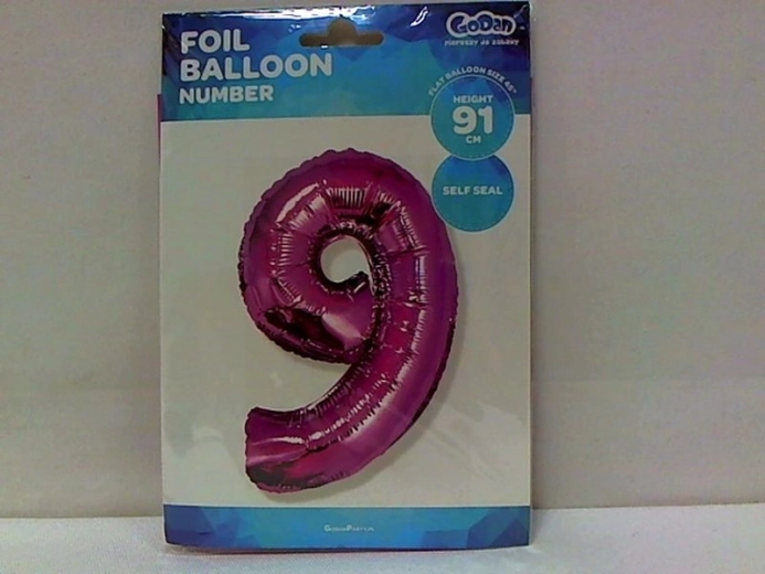 Pallone in foil numero 9 rosa 92 cm