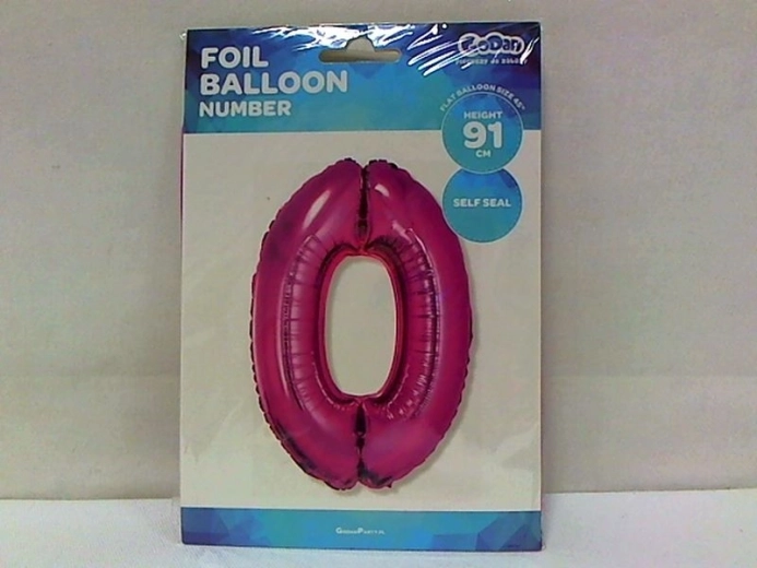 Palloncino in foil numero 0 rosa 85 cm