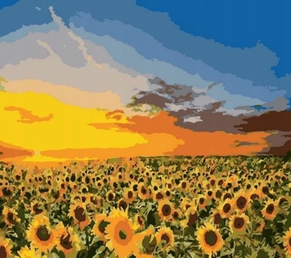 Norimpex dipingere con i numeri Girasoli nel campo 40 × 50 cm