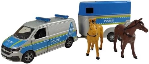 VW T6 furgone della polizia con rimorchio per cavalli