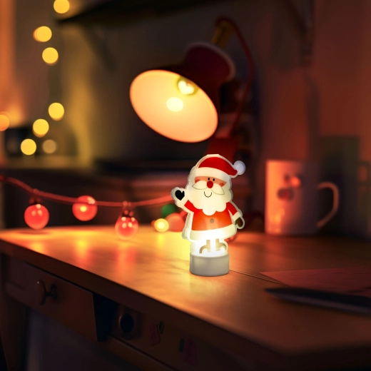 Decorazione natalizia LED di San Nicola con luce bianca calda a batteria