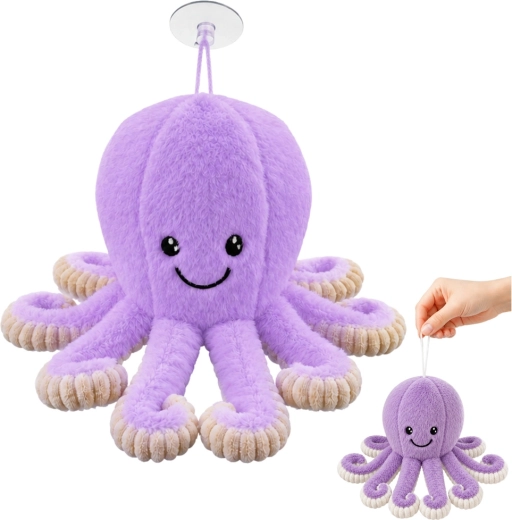 Polpo di peluche con ventosa viola 16 cm - 1 pezzo