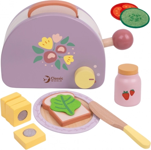 Tostapane da colazione in legno con accessori 13 pezzi