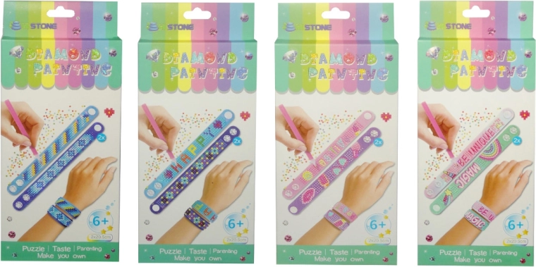 Set creativo per realizzare braccialetti con diamanti colorati