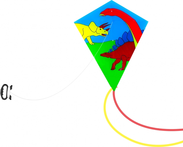 Aquilone volante con dinosauri