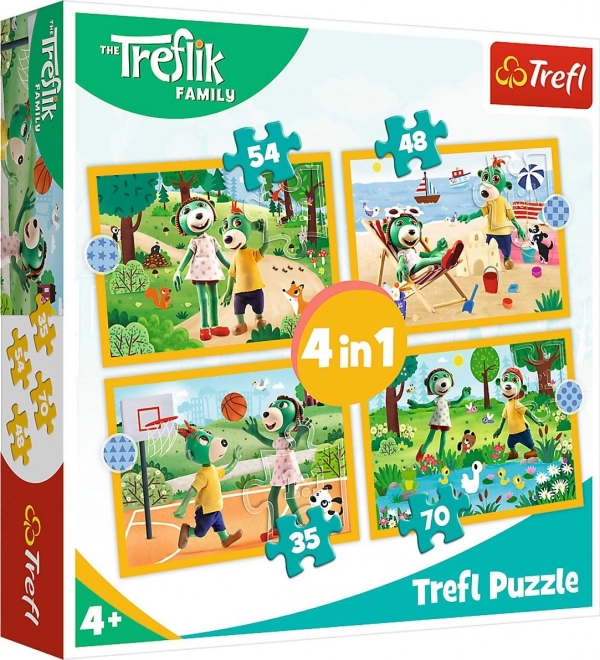 Puzzle Treflíci in vacanza 4 in 1 (35, 48, 54, 70 pezzi)