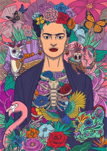 Puzzle Trefl Premium Plus Frida Kahlo – Anima in fiore, 1000 pezzi