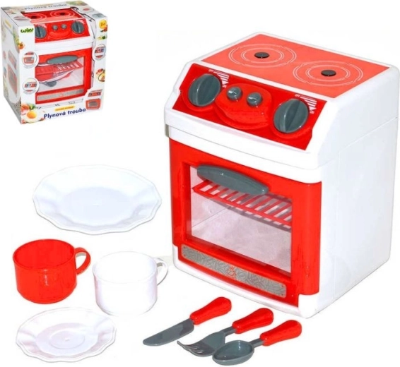 Forno giocattolo per bambini con stoviglie a batteria