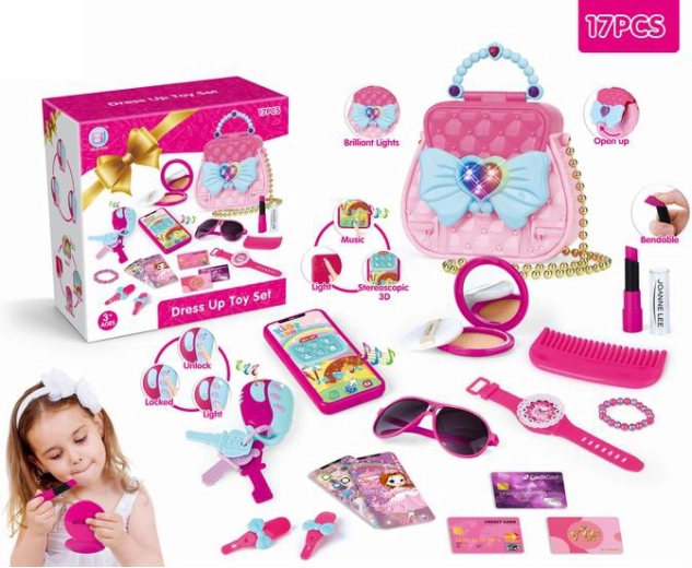 Set di bellezza in borsetta con smartphone