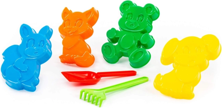 Set da spiaggia per bambini con formine di animali – 6 pezzi