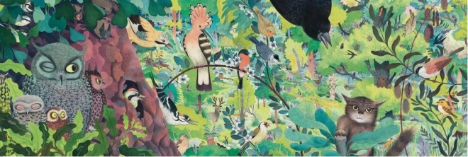 DJECO Puzzle panoramico Gufi e uccelli 1000 pezzi