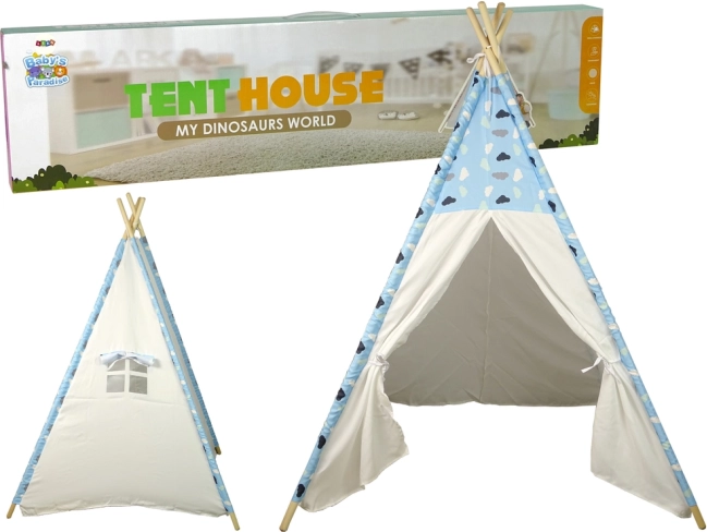 Teepee per bambini con motivo nuvolette, tenda impermeabile per la cameretta e il giardino
