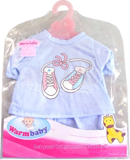 Abbigliamento per bambola 42 cm – maglietta blu e pantaloni con gruccia