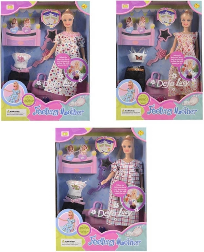 Bambola Defa Lucy mamma incinta con gemelli e accessori 30 cm - 1 set