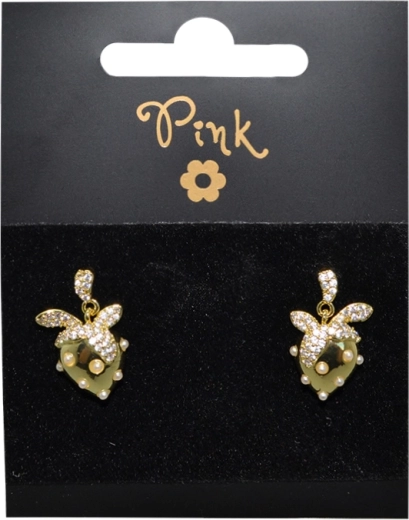 Orecchini Placcati Fragola con cristalli